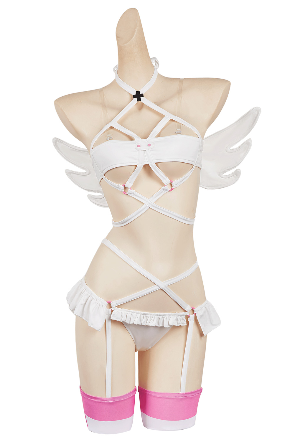 2.5 Dimensional Seduction Ririsa Amano Sexy White Lingerie Set Outfits Halloween Carnival Suit Cosplay Costume