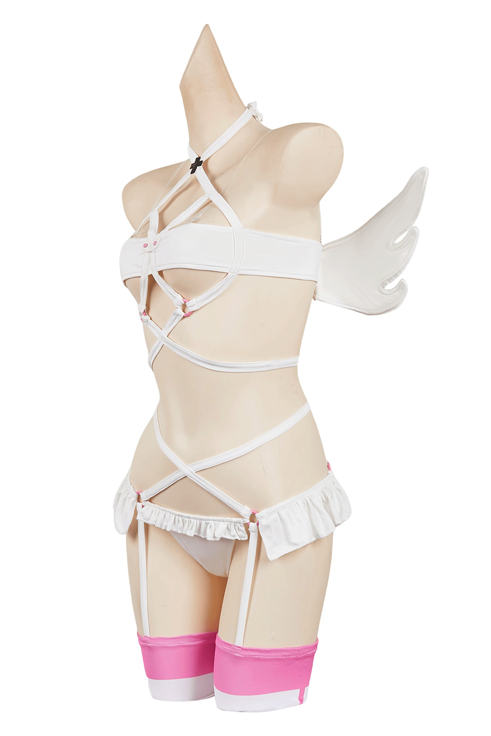 2.5 Dimensional Seduction Ririsa Amano Sexy White Lingerie Set Outfits Halloween Carnival Suit Cosplay Costume