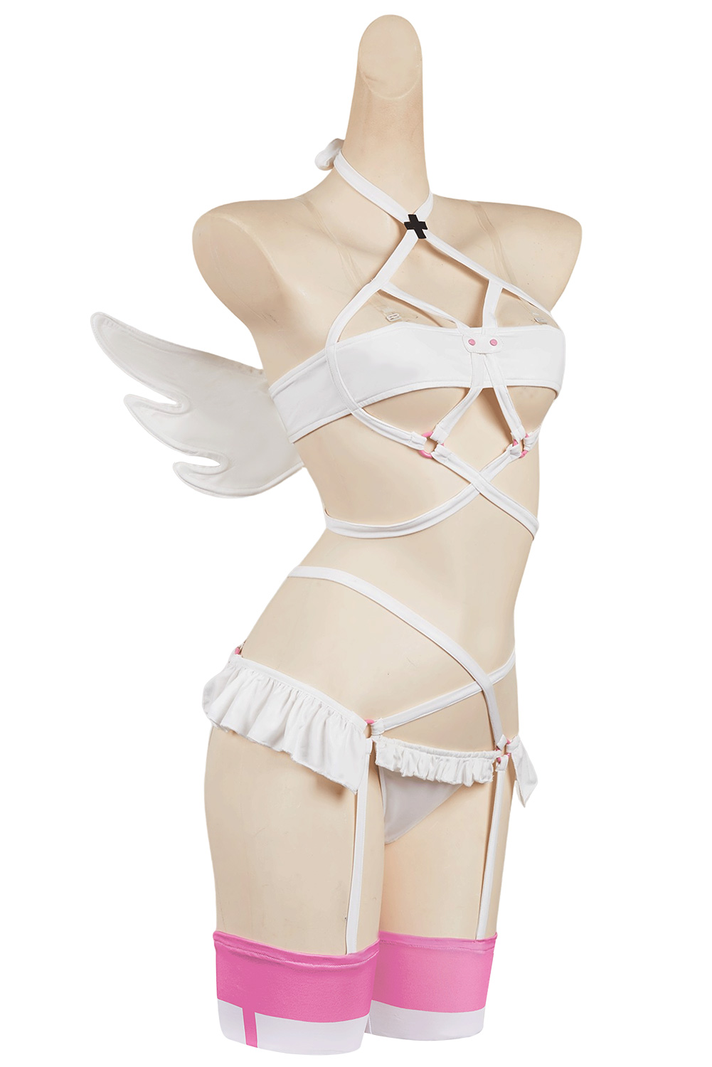 2.5 Dimensional Seduction Ririsa Amano Sexy White Lingerie Set Outfits Halloween Carnival Suit Cosplay Costume