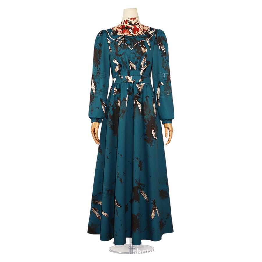 Monster The Lizzie Borden Story Lizzie Women Green Dress Outfits Halloween Carnival Cosplay Costume