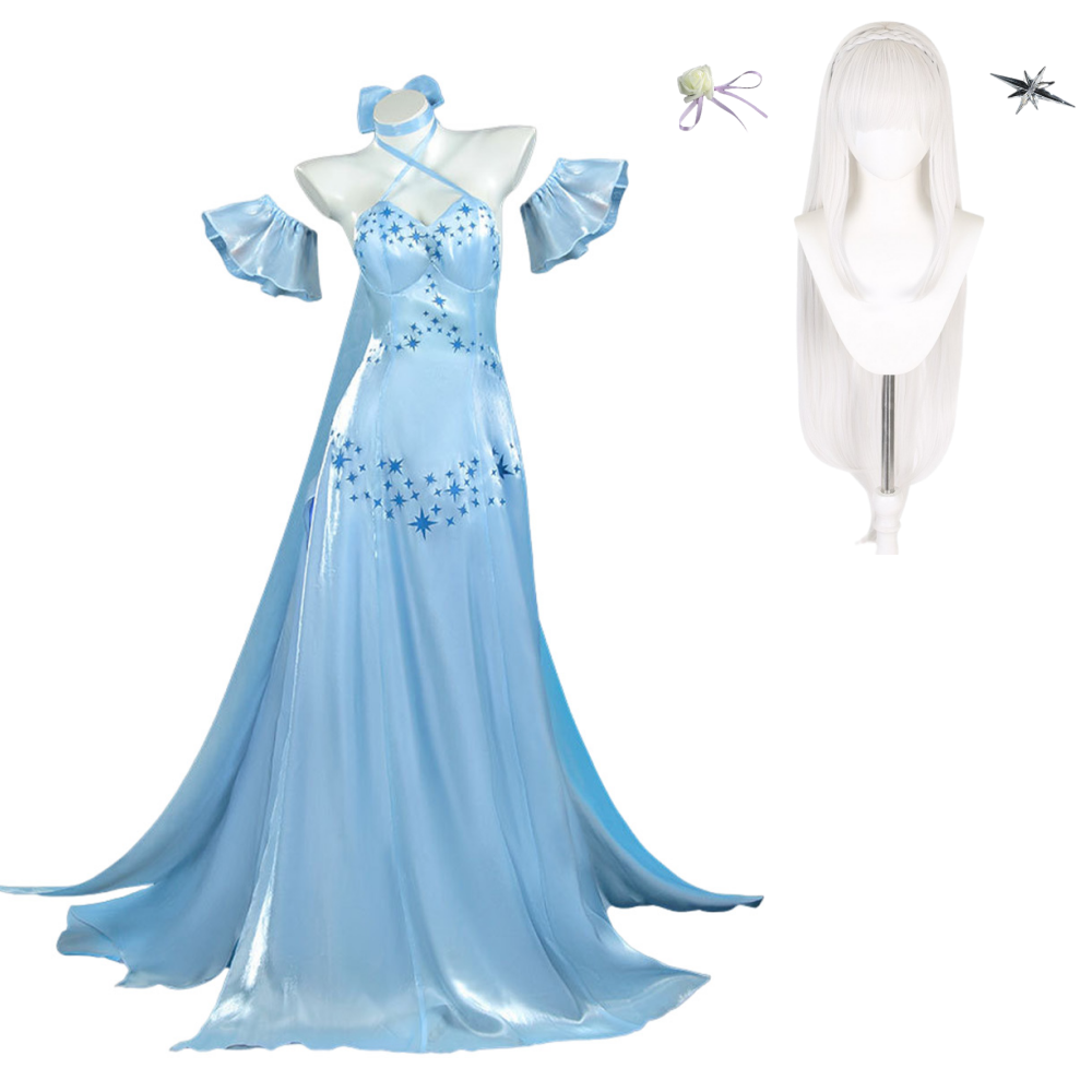 Emilia Women Blue Evening Gown Outfits Halloween Carnival Cosplay Costume
