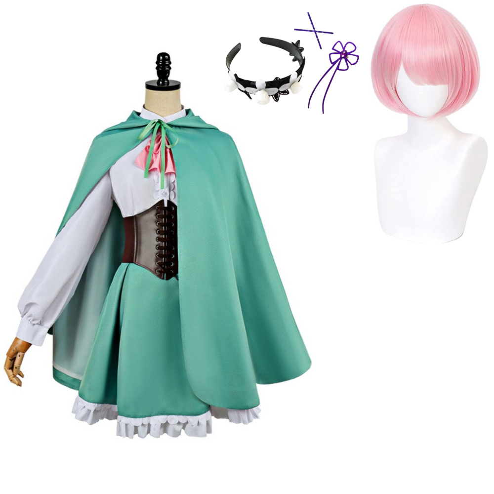 Season 4 Ram Women Green Outfit with Cape Outfits Halloween Carnival Cosplay Costume