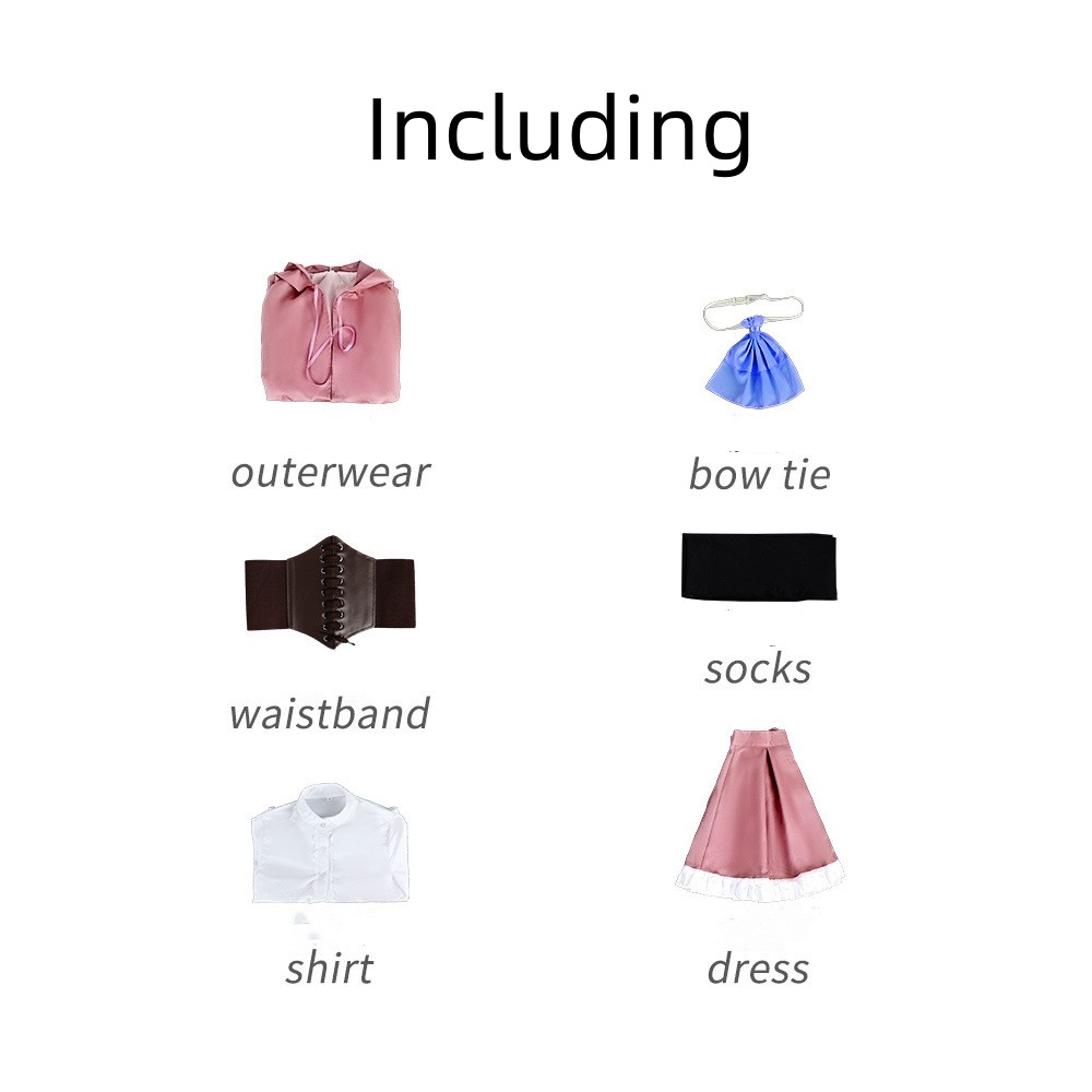 Season 4 Rem Women Pink Outfit with Cape Outfits Halloween Carnival Cosplay Costume