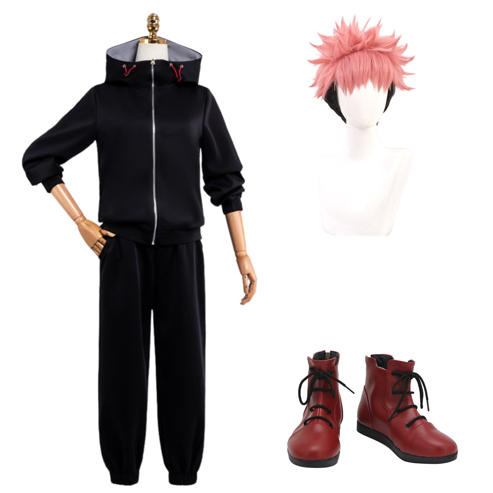 Itadori Yuji Black Sportswear Outfit Halloween Carnival Cosplay Costume