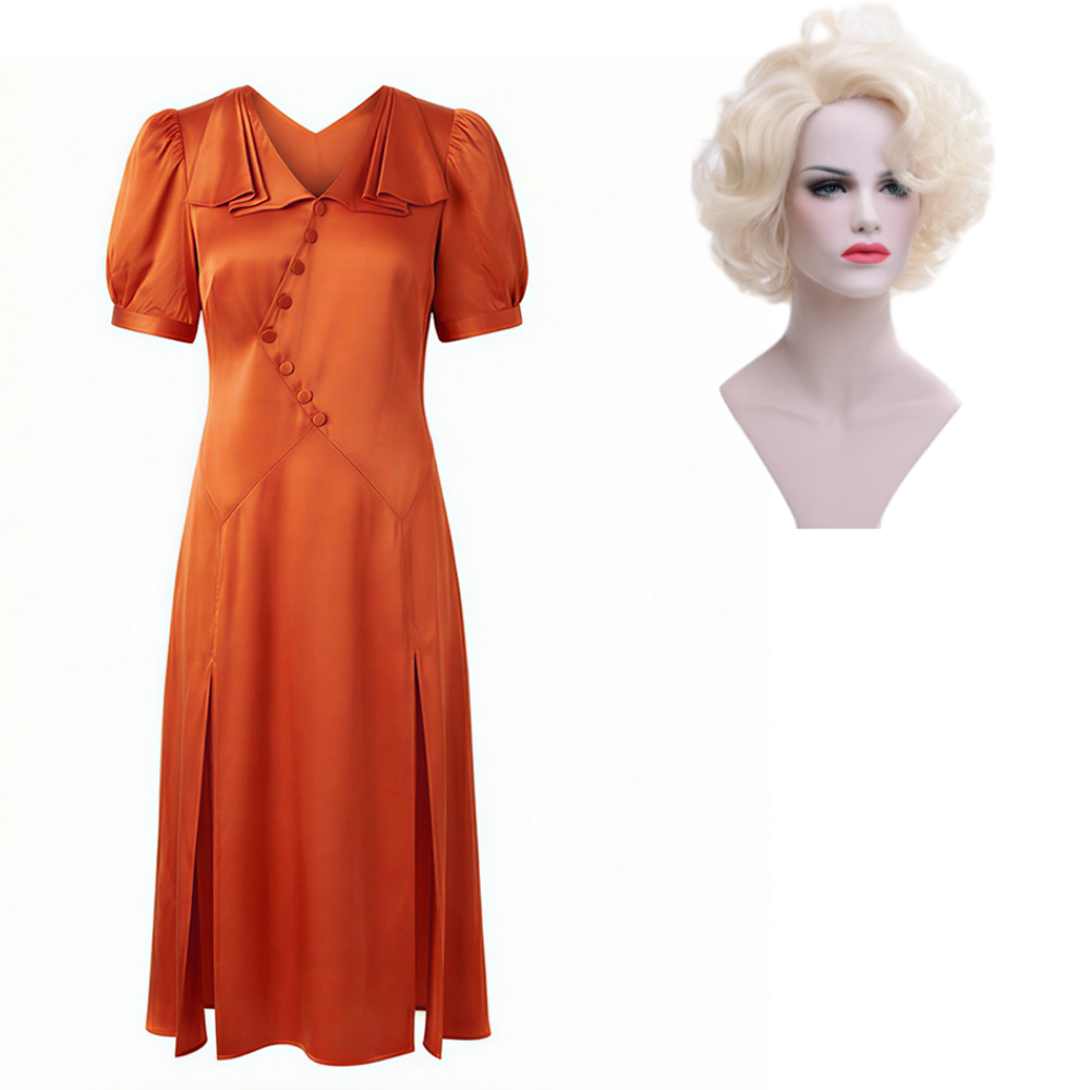 The Bride of Frankenstein The Bride Kids Children Orange Dress Halloween Carnival Cosplay Costume