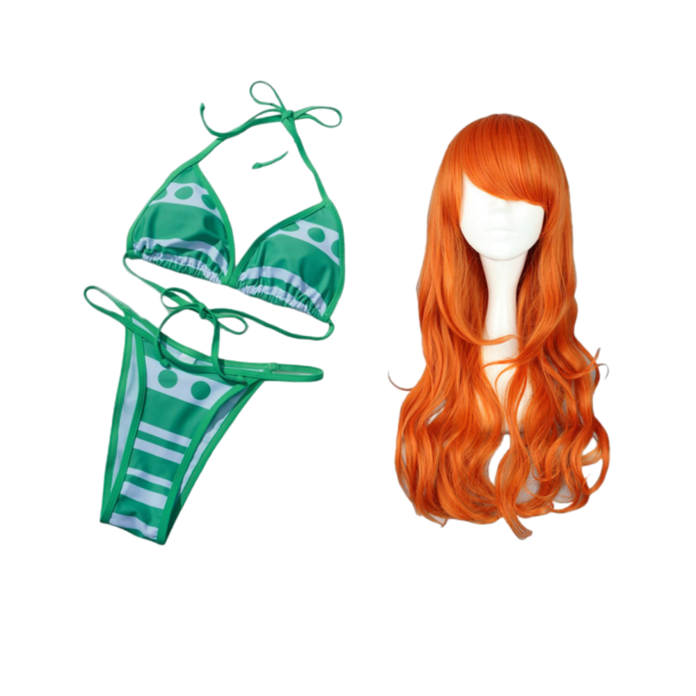 One Piece Nami Green Swimsuit Outfits Halloween Carnival Suit Cosplay Costume