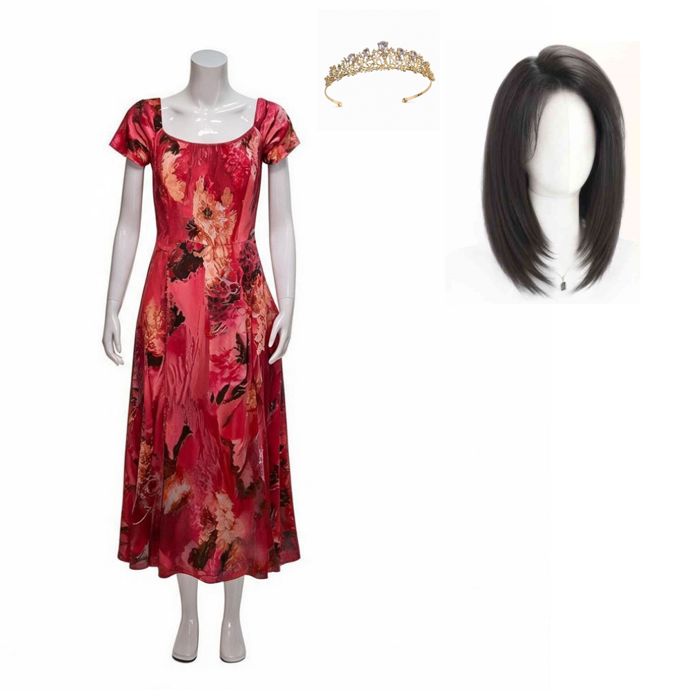 Widow‘s Bay Patricia Women Red Dress Outfits Halloween Carnival Cosplay Costume