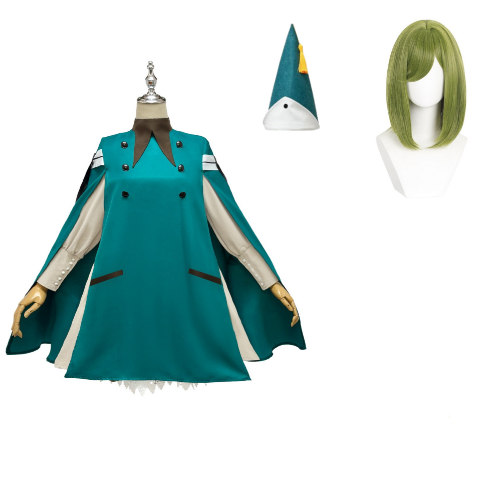 Tongari Boushi no Atelier Coco Women Green Outfit Halloween Carnival Cosplay Costume
