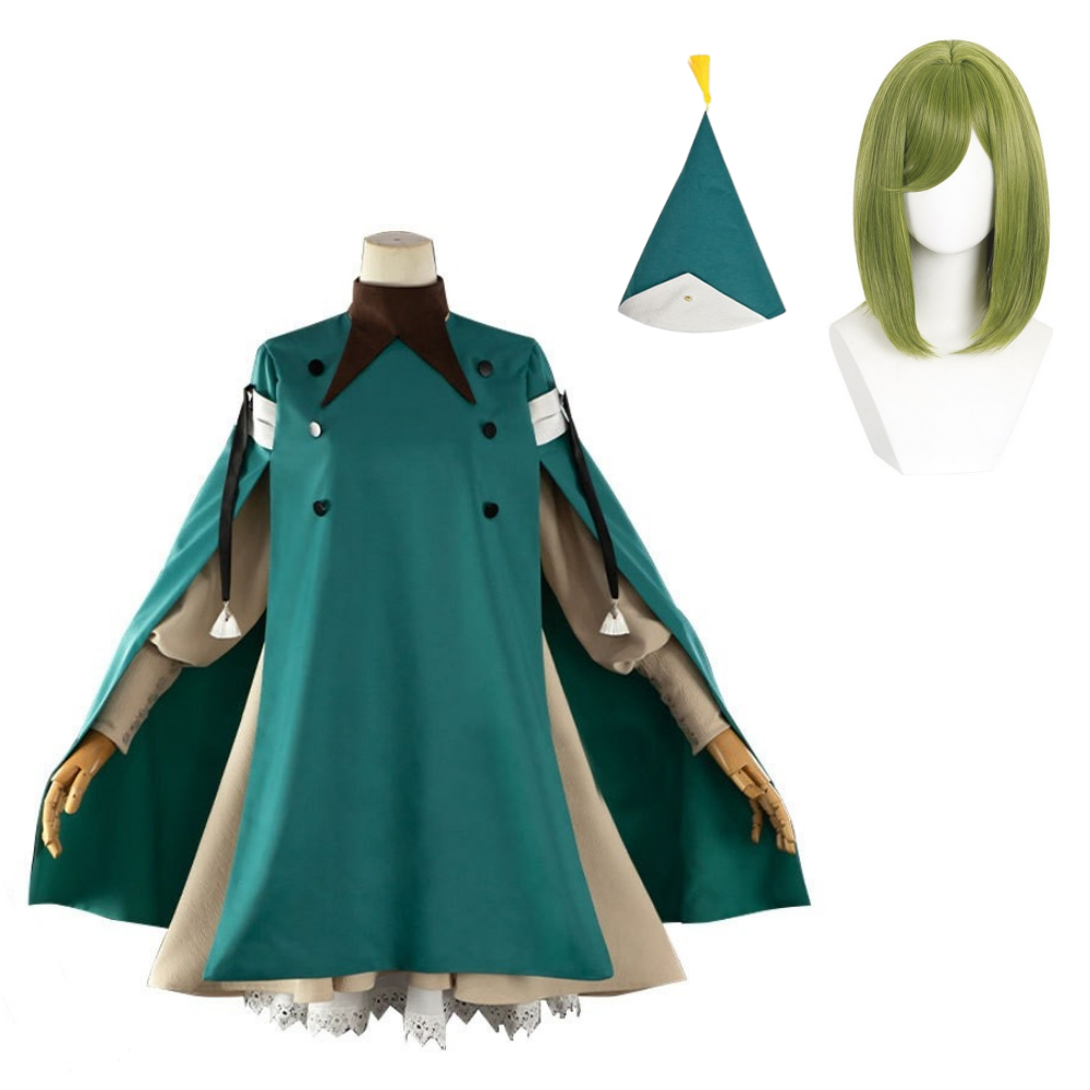 Tongari Boushi no Atelier Coco Women Green Outfit Halloween Carnival Cosplay Costume