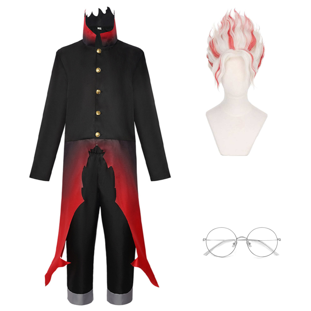 Dandadan Okarun Black Red Coat Outfits Halloween Carnival Cosplay Costume