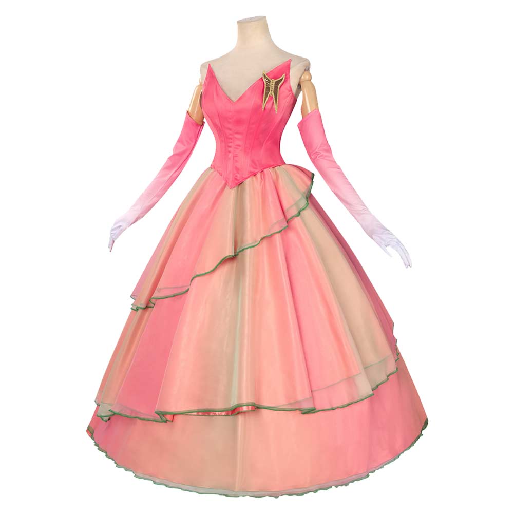 Wicked: For Good Glinda Thank Godness Pink Mesh Gown Ver 2 Halloween Carnival Party Cosplay Costume