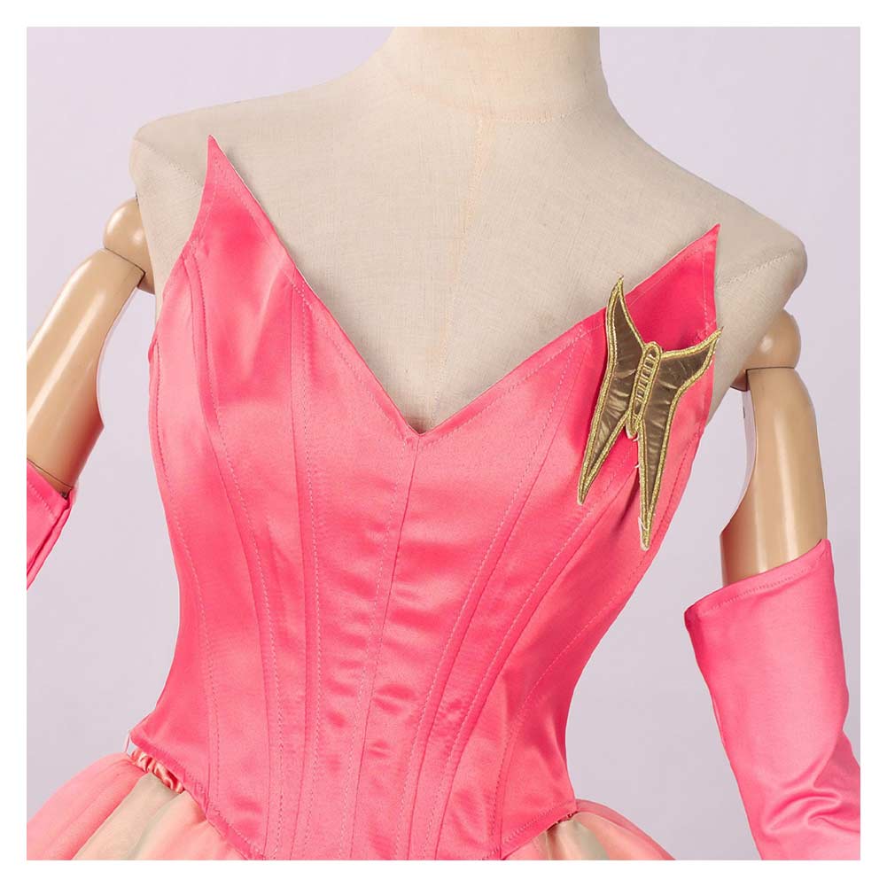 Wicked: For Good Glinda Thank Godness Pink Mesh Gown Ver 2 Halloween Carnival Party Cosplay Costume