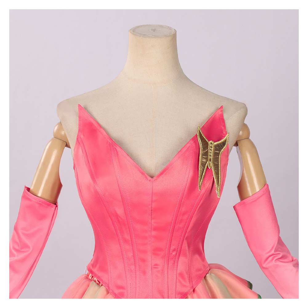 Wicked: For Good Glinda Thank Godness Pink Mesh Gown Ver 2 Halloween Carnival Party Cosplay Costume