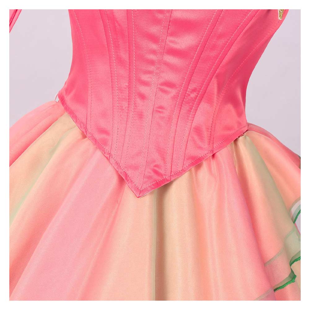 Wicked: For Good Glinda Thank Godness Pink Mesh Gown Ver 2 Halloween Carnival Party Cosplay Costume