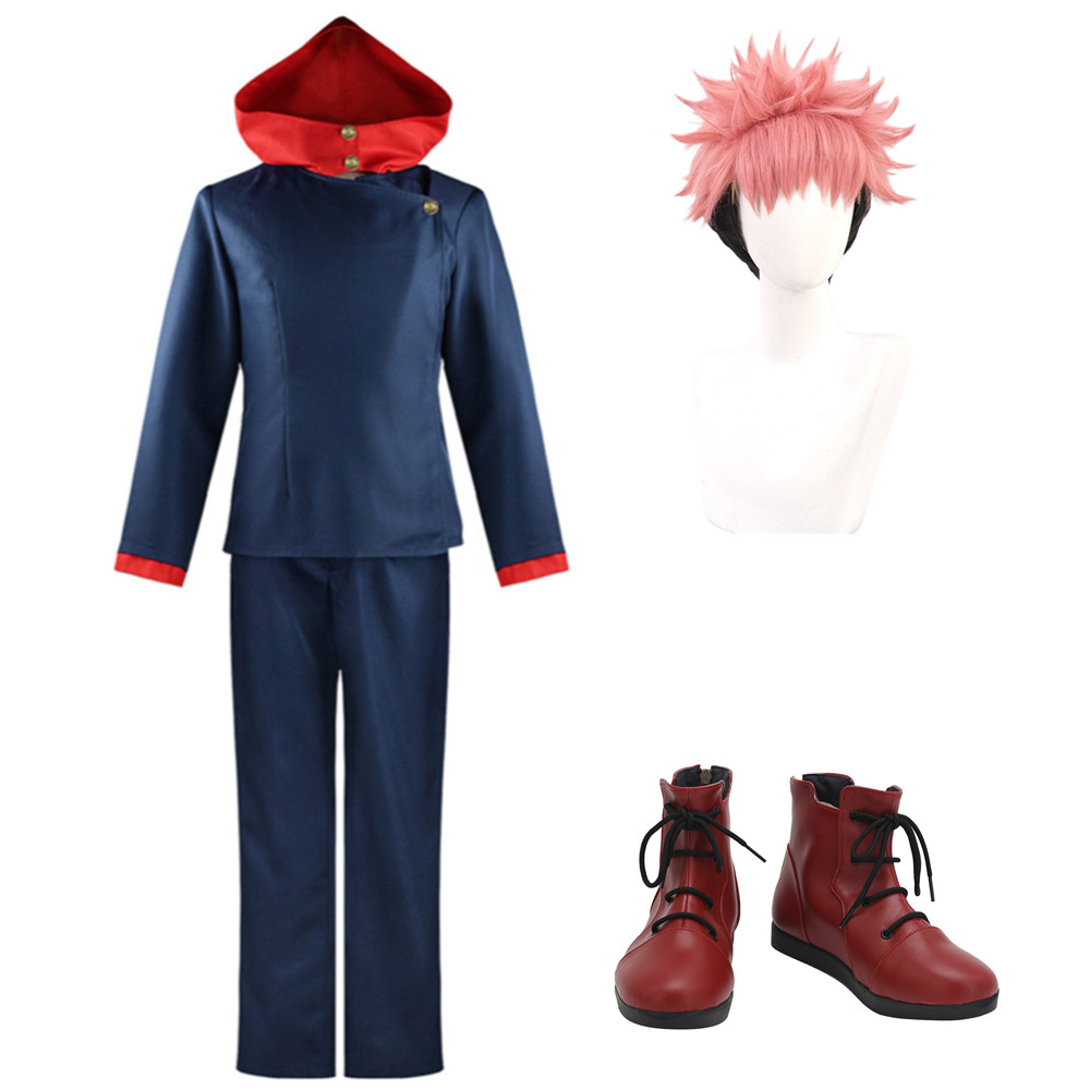 Yuji Itadori Black Outfit Halloween Carnival Cosplay Costume