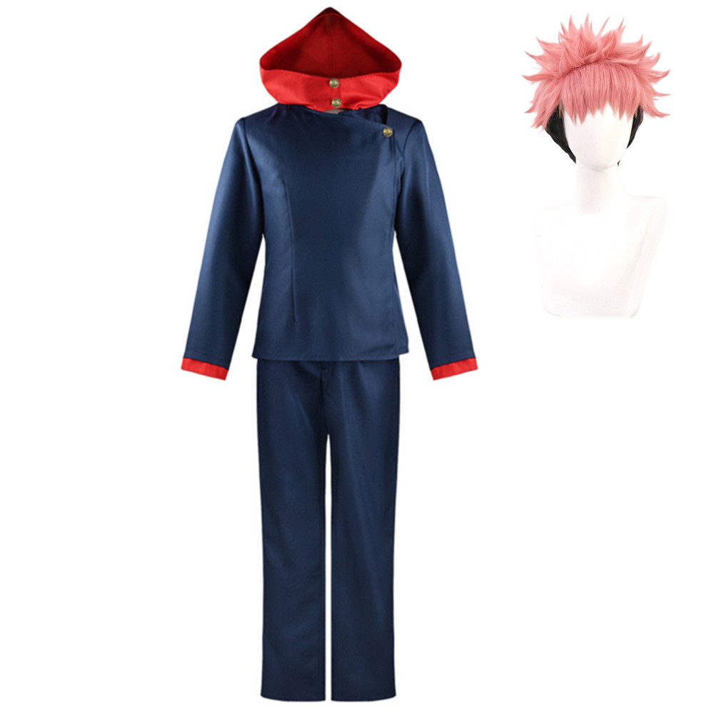 Yuji Itadori Black Outfit Halloween Carnival Cosplay Costume