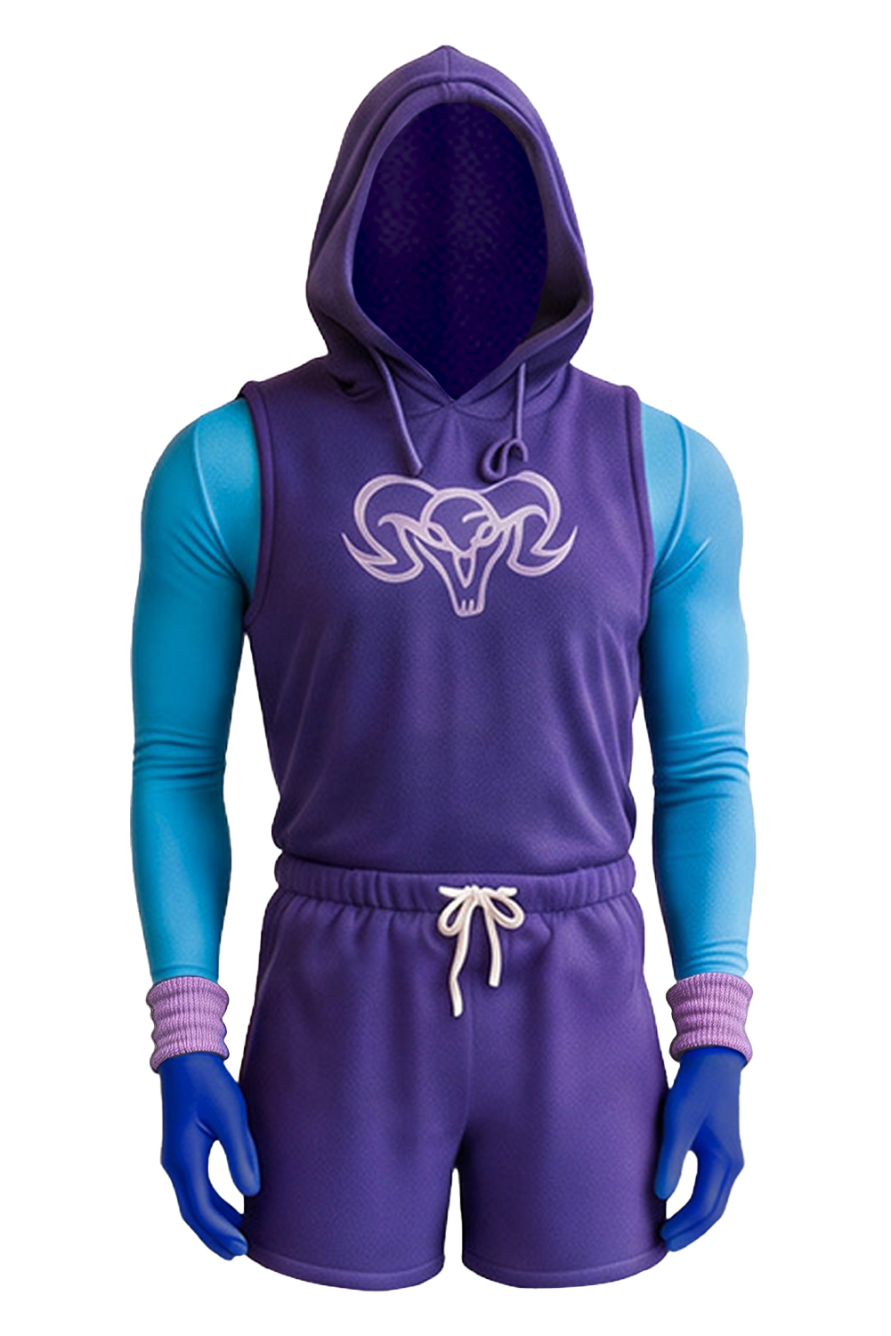 Skeleton King Purple Sportswear Outfits Halloween Carnival Cosplay Costume
