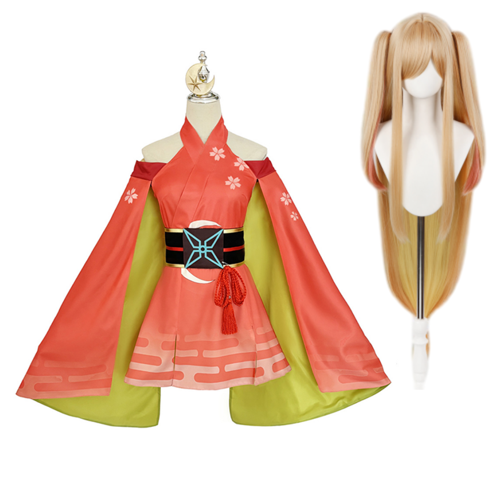 Cosmic Princess Kaguya Kaguya Women Orange Dress Outfits Halloween Carnival Cosplay Costume