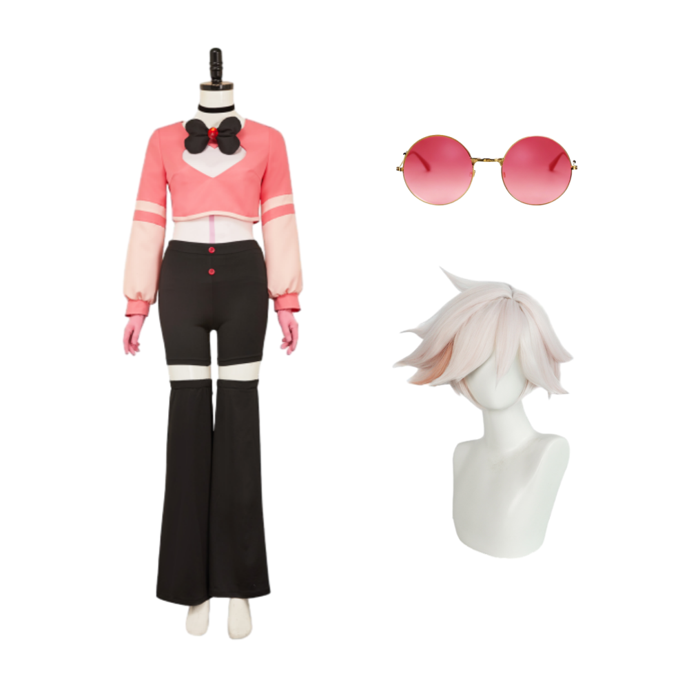 Hazbin Hotel Season 2 Angel Dust Pink Outfit Women Halloween Carnival  Cosplay Costume 