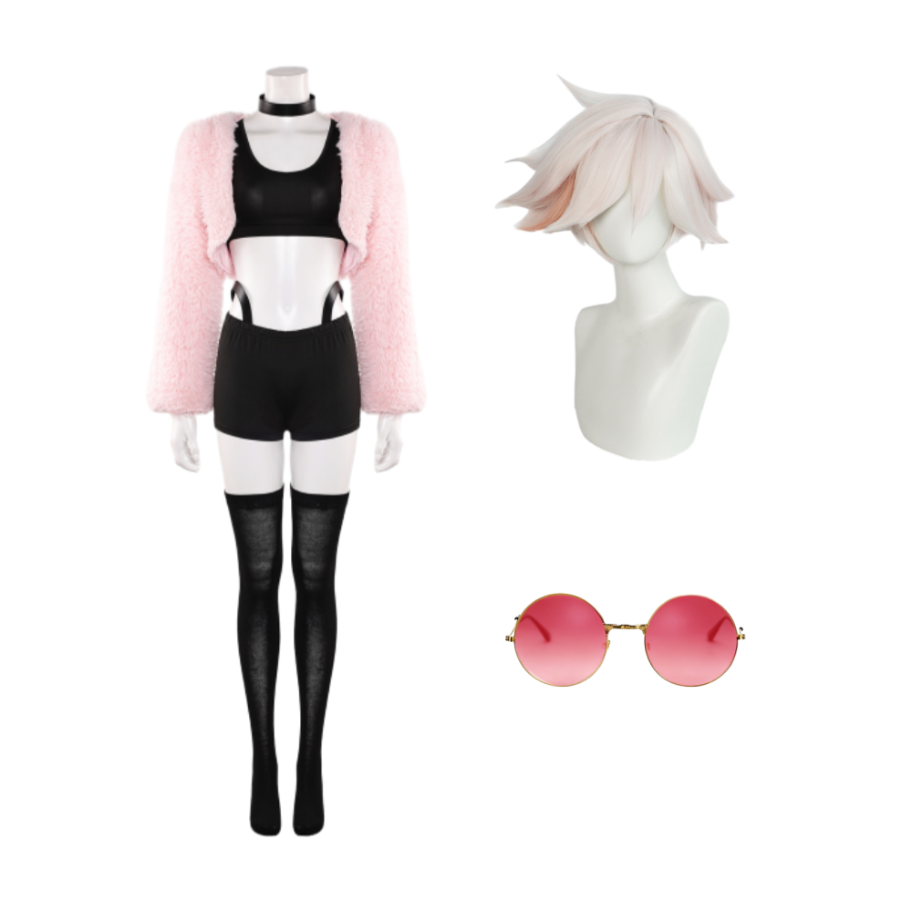 Hazbin Hotel Season 2 Angel Dust Pink Push Outfit Halloween Carnival Cosplay Costume