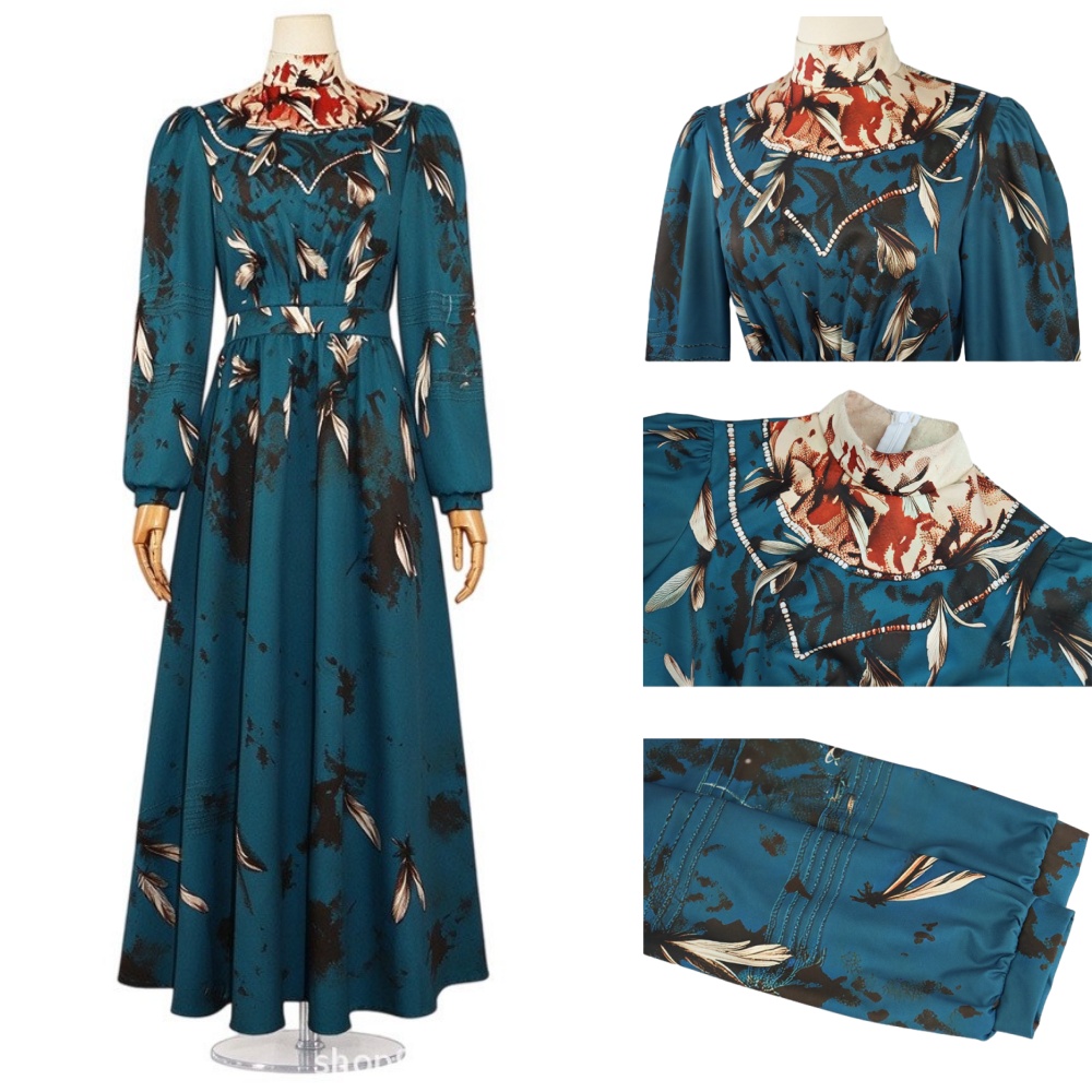 Monster The Lizzie Borden Story Lizzie Women Green Dress Outfits Halloween Carnival Cosplay Costume