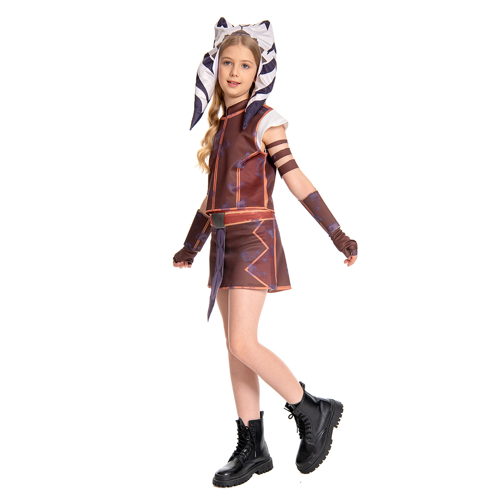 Ahsoka Tano Kids Cosplay Costume Outfits Halloween Carnival Suit