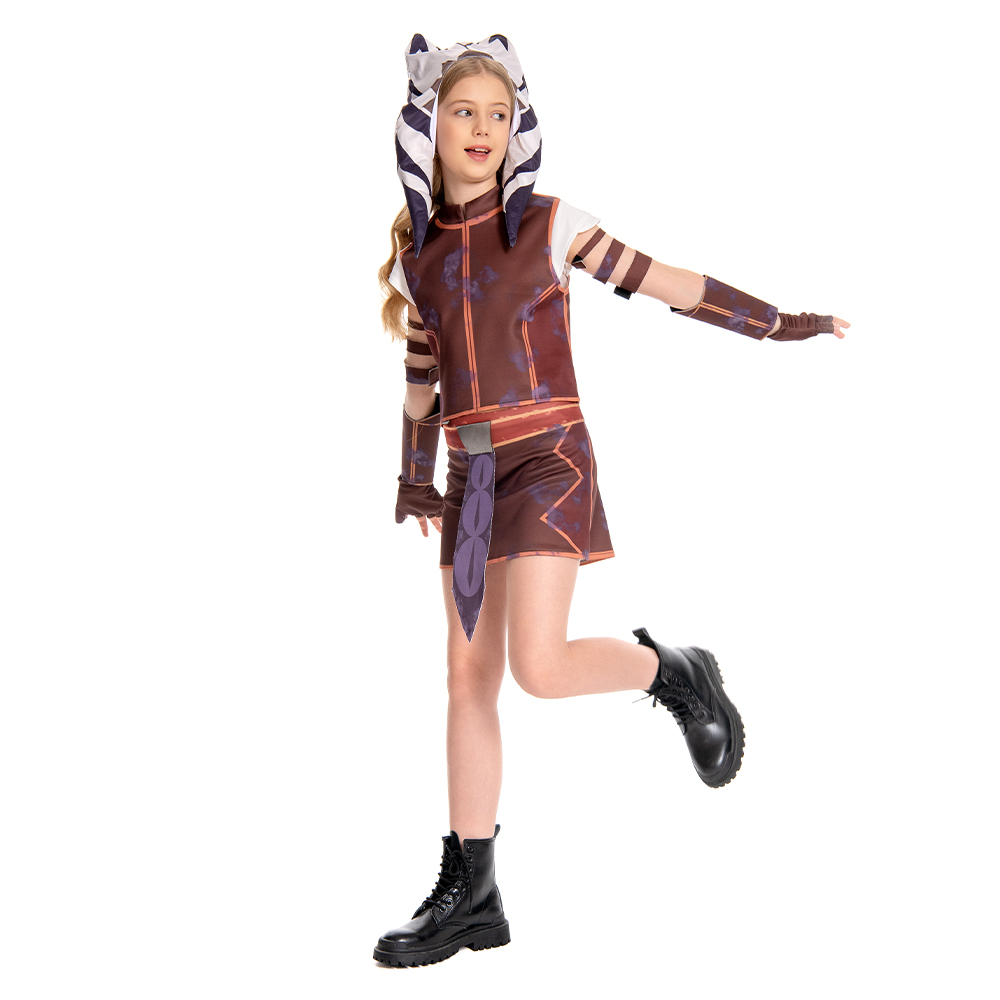 Ahsoka Tano Kids Cosplay Costume Outfits Halloween Carnival Suit