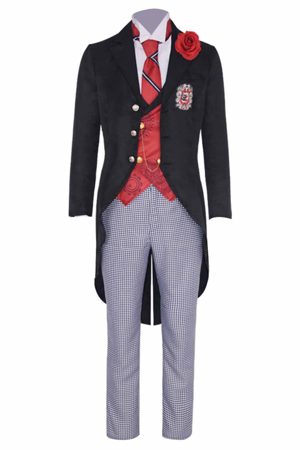 Anime Black Butler Season 4: Public School Arc Edgar Redmond Black Uniform Outfit Halloween Cosplay Costume