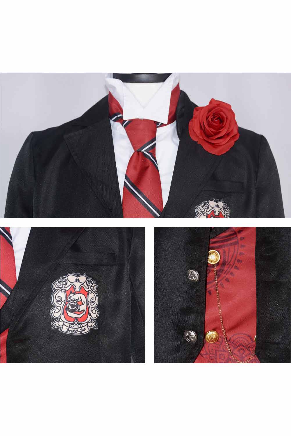 Anime Black Butler Season 4: Public School Arc Edgar Redmond Black Uniform Outfit Halloween Cosplay Costume