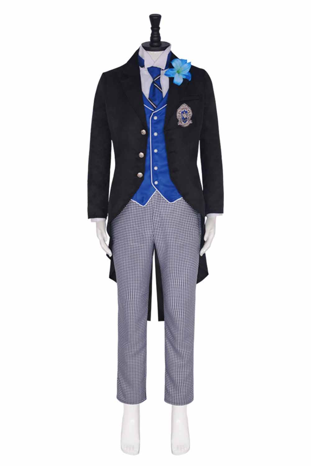 Anime Black Butler Season 4: Public School Arc Lawrence Bluewer Black Uniform Outfit Halloween Cosplay Costume