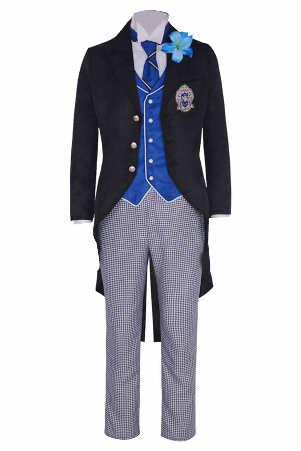 Anime Black Butler Season 4: Public School Arc Lawrence Bluewer Black Uniform Outfit Halloween Cosplay Costume
