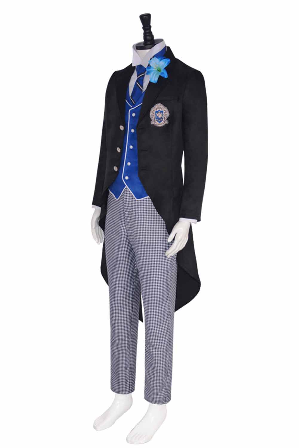 Anime Black Butler Season 4: Public School Arc Lawrence Bluewer Black Uniform Outfit Halloween Cosplay Costume