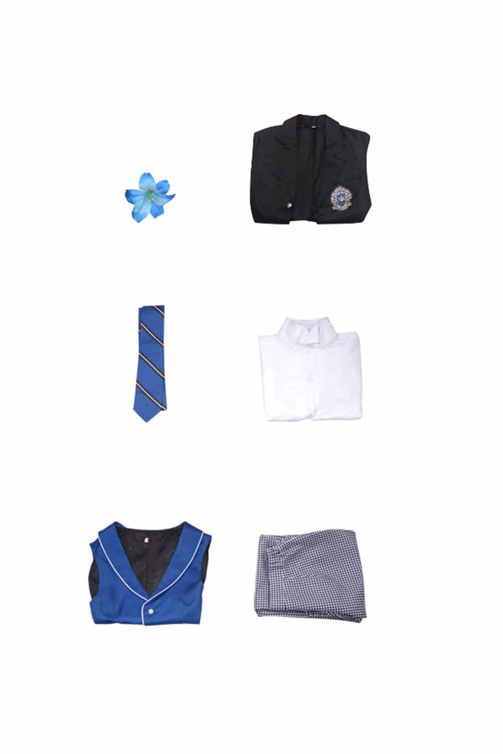 Anime Black Butler Season 4: Public School Arc Lawrence Bluewer Black Uniform Outfit Halloween Cosplay Costume