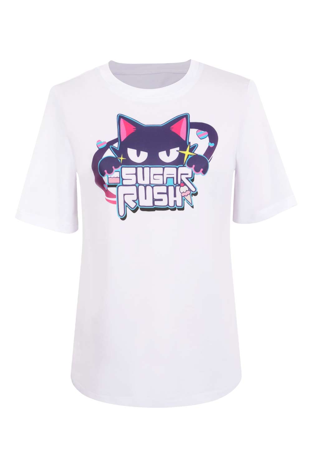 Anime Blue Archive: The Animation Sugar Rush After-School Sweets Club White T-shirt Outfits Halloween Carnival Suit Cosplay Costume