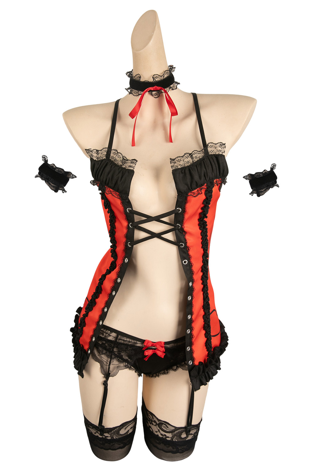 Anime Date A Live Kurumi Tokisaki Sexy Red Set Outfits Halloween Carnival Suit Cosplay Costume
