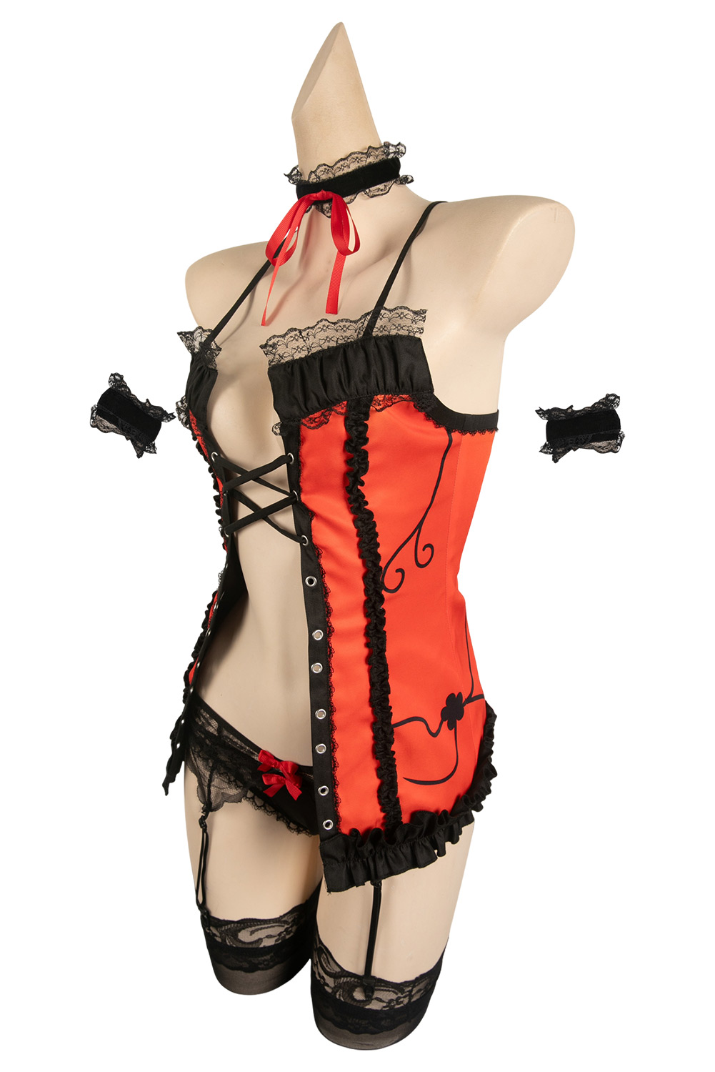 Anime Date A Live Kurumi Tokisaki Sexy Red Set Outfits Halloween Carnival Suit Cosplay Costume