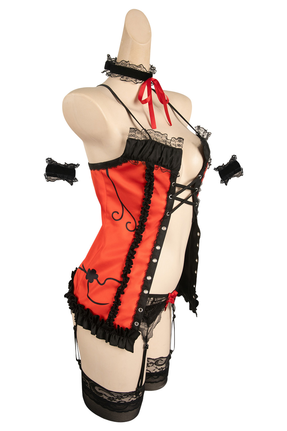 Anime Date A Live Kurumi Tokisaki Sexy Red Set Outfits Halloween Carnival Suit Cosplay Costume