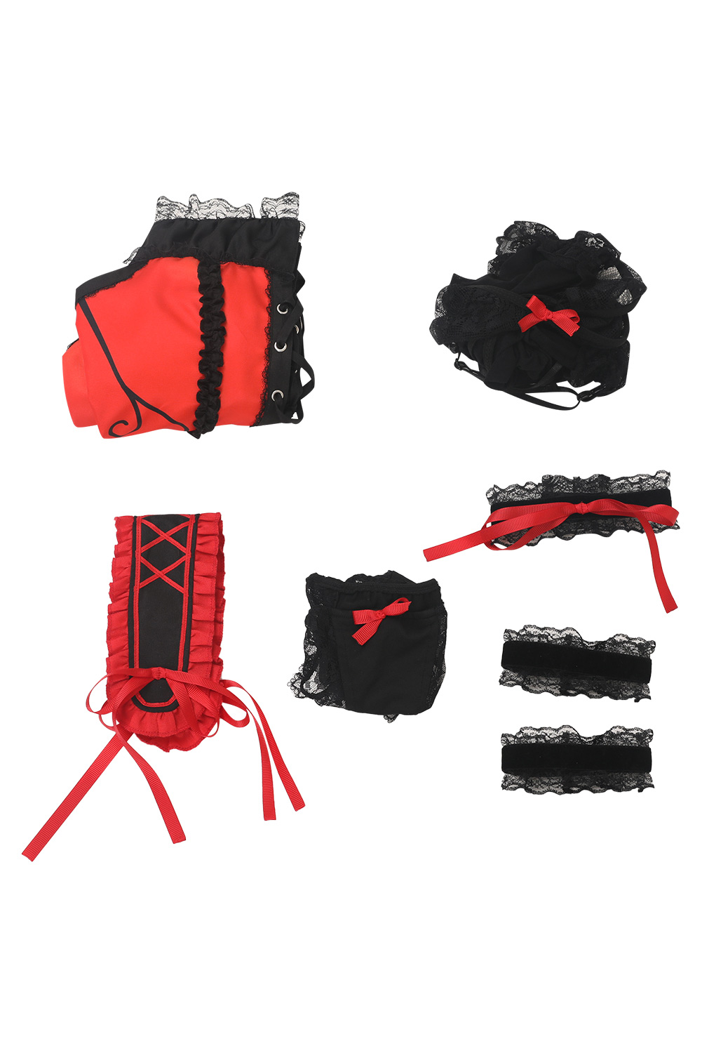 Anime Date A Live Kurumi Tokisaki Sexy Red Set Outfits Halloween Carnival Suit Cosplay Costume