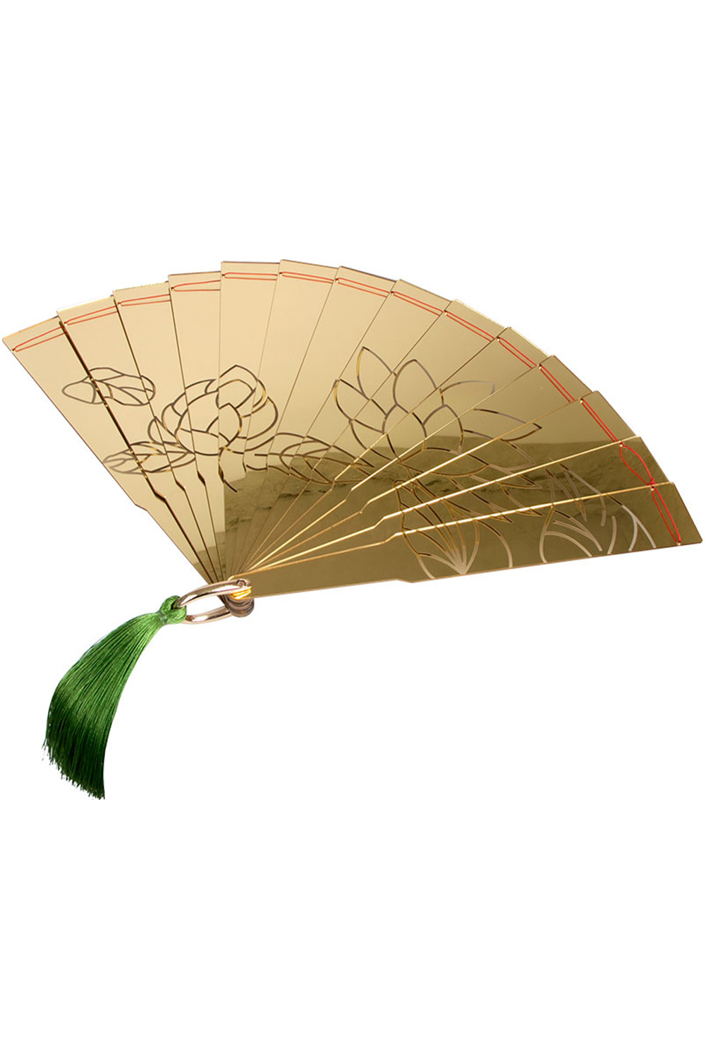 Anime Demon Slayer Douma Cosplay Golden Lotus Plastic Arcylic Folding Fans Halloween Costume Props