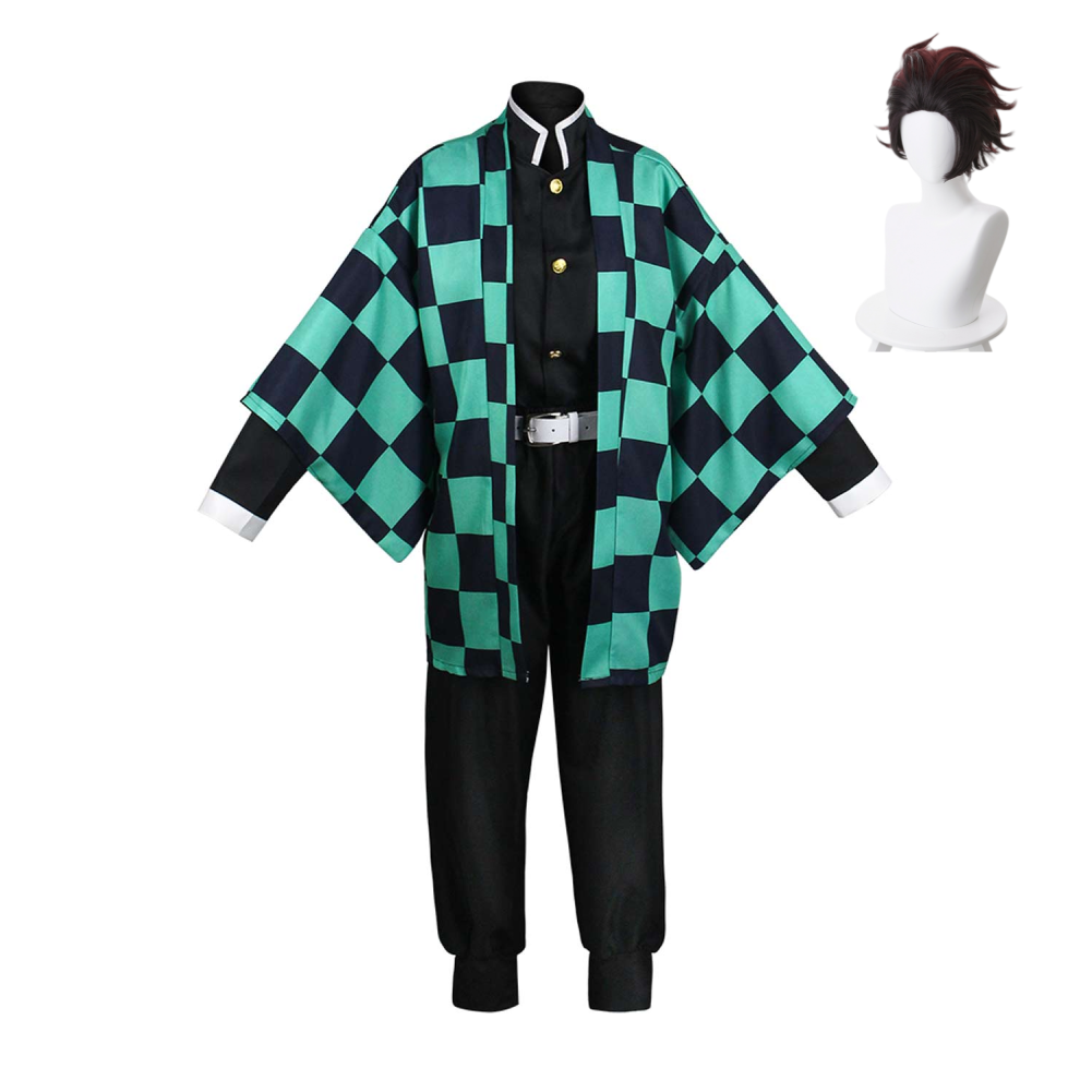 Anime Demon Slayer Kamado Tanjirou Cosplay Costume Outfits Halloween Carnival Suit