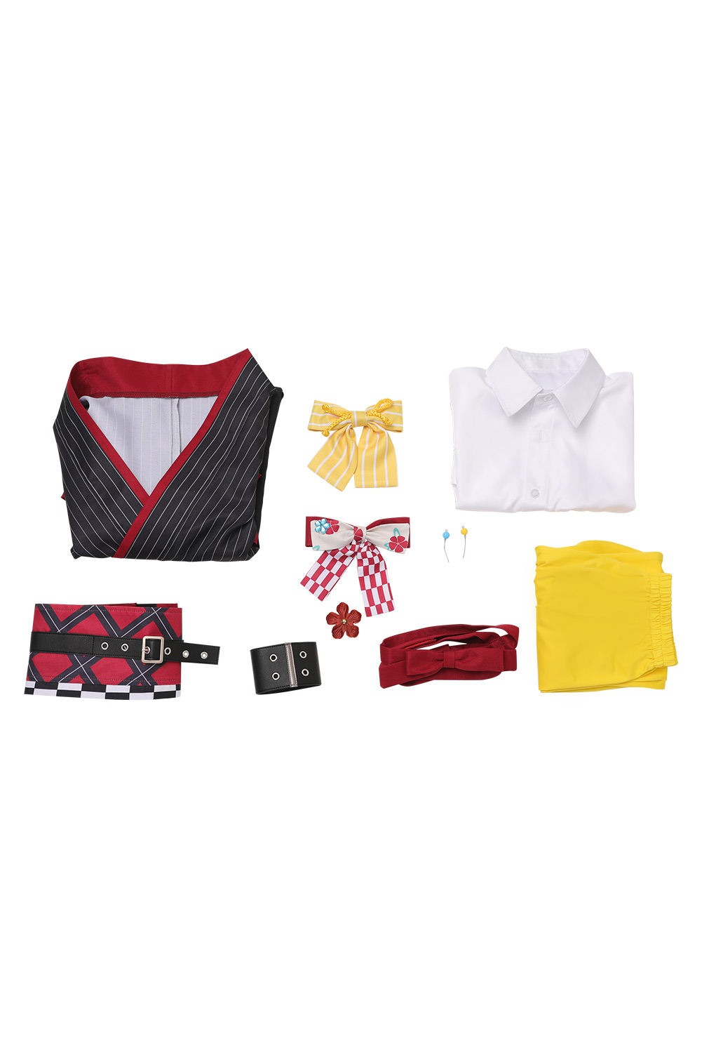 Anime Girls Band Cry 2024 Subaru Awa Black Striped Dress Outfits Halloween Carnival Suit Cosplay Costume