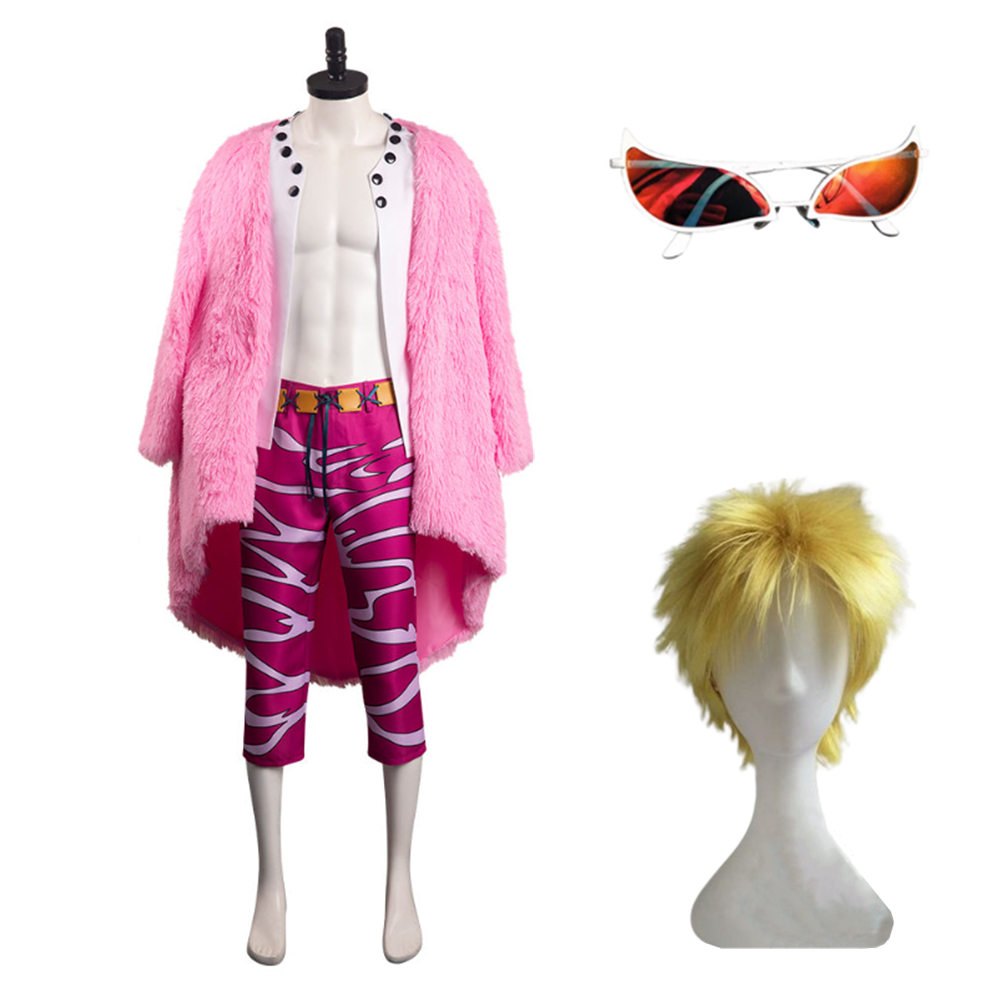 Anime One Piece Donquixote Doflamingo Outfits Halloween Carnival Suit Cosplay Costume