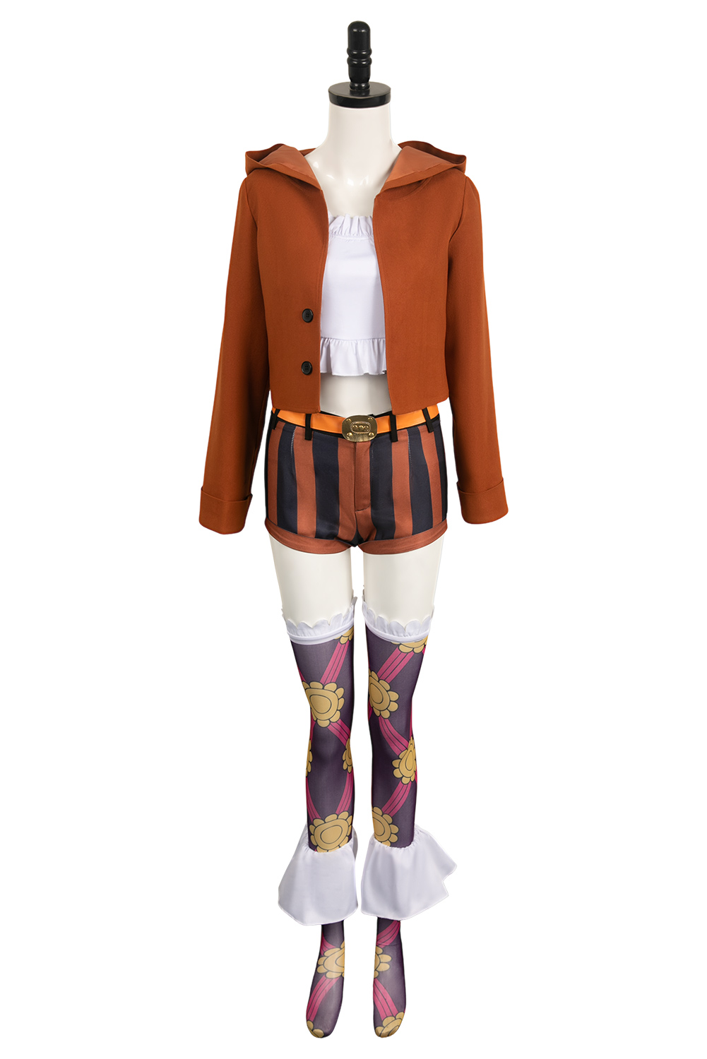 Anime One Piece Jewelry Bonney Women Brown Set Outfits Halloween Carnival Suit Cosplay Costume