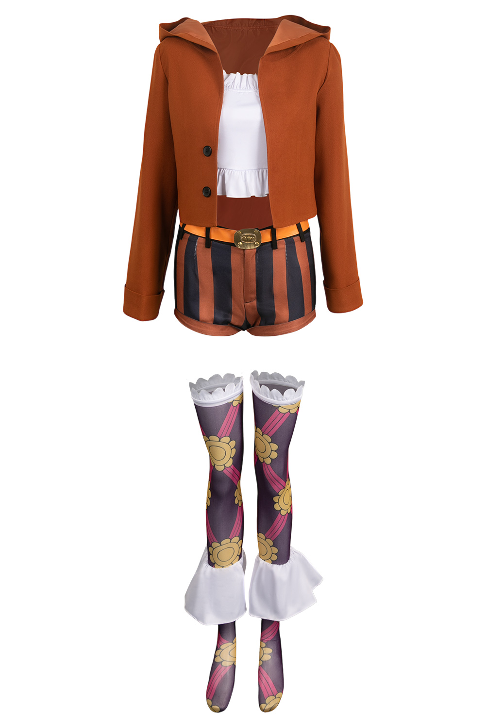 Anime One Piece Jewelry Bonney Women Brown Set Outfits Halloween Carnival Suit Cosplay Costume