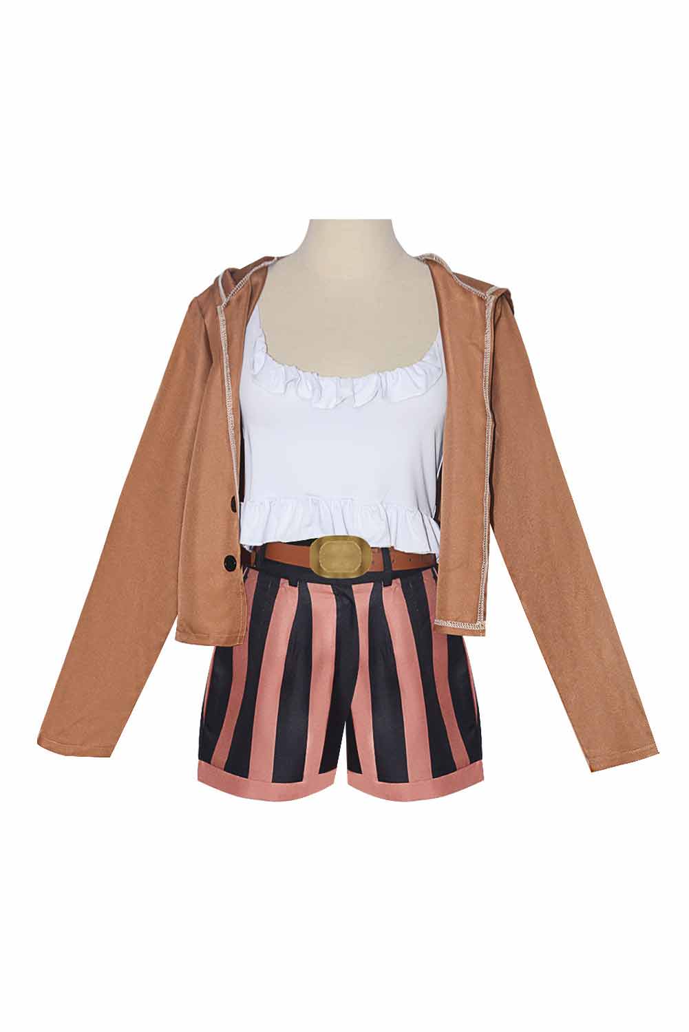 Anime One Piece Jewelry Bonney Women Brown Suit Outfits Halloween Carnival Suit Cosplay Costume