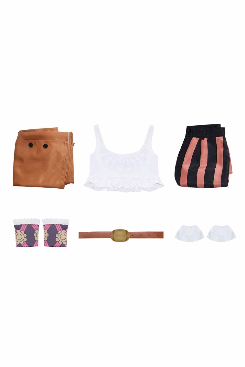 Anime One Piece Jewelry Bonney Women Brown Suit Outfits Halloween Carnival Suit Cosplay Costume