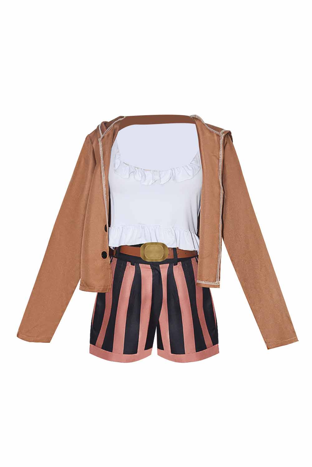 Anime One Piece Jewelry Bonney Women Brown Suit Outfits Halloween Carnival Suit Cosplay Costume