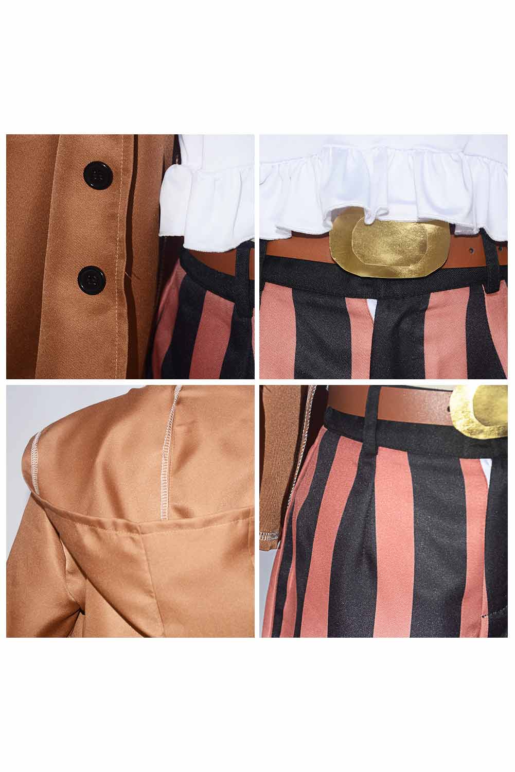 Anime One Piece Jewelry Bonney Women Brown Suit Outfits Halloween Carnival Suit Cosplay Costume