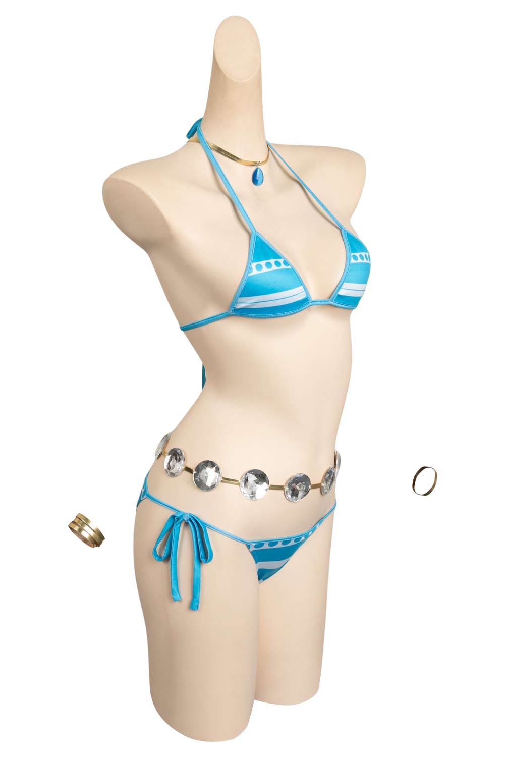 Anime One Piece Nami Blue Top Bottoms 5 Piece Bikinis Set Swimsuit Outfits Halloween Carnival Suit Cosplay Costume