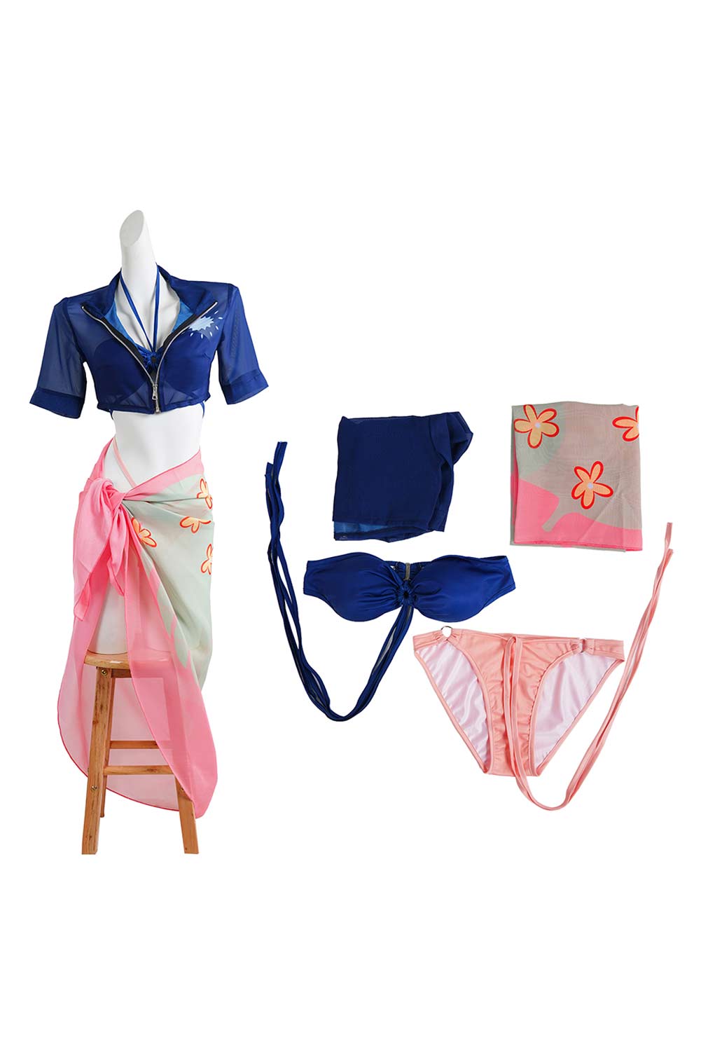 Anime One Piece Nico Robin Bikinis Set Cover Ups Swimsuit Outfits Halloween Carnival Suit Cosplay Costume
